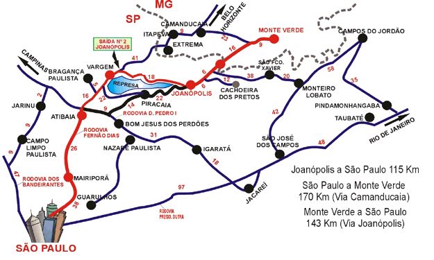 mapa região Joanópolis